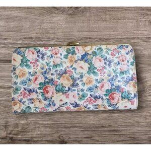 Clutch Purse Floral Handbag Clasp Granny Core Roses Metal Country Club Vinyl Vtg